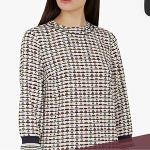 Ted Baker Multicolor Geometric Long Sleeve Dress